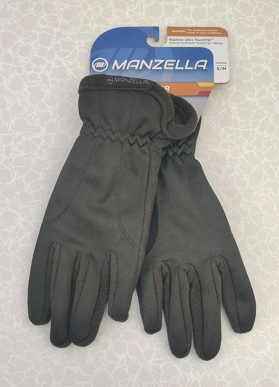 Manzella Equinox Ultra Hybrid Softshell Gloves Women'sM Black Winter Warm Fleece